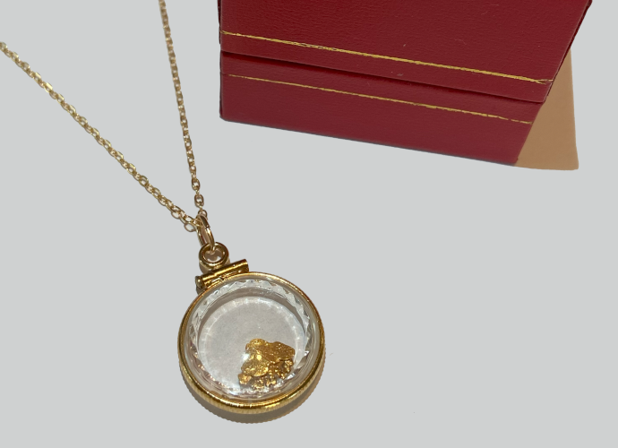 Bezel locket & 14kt gold filled chain